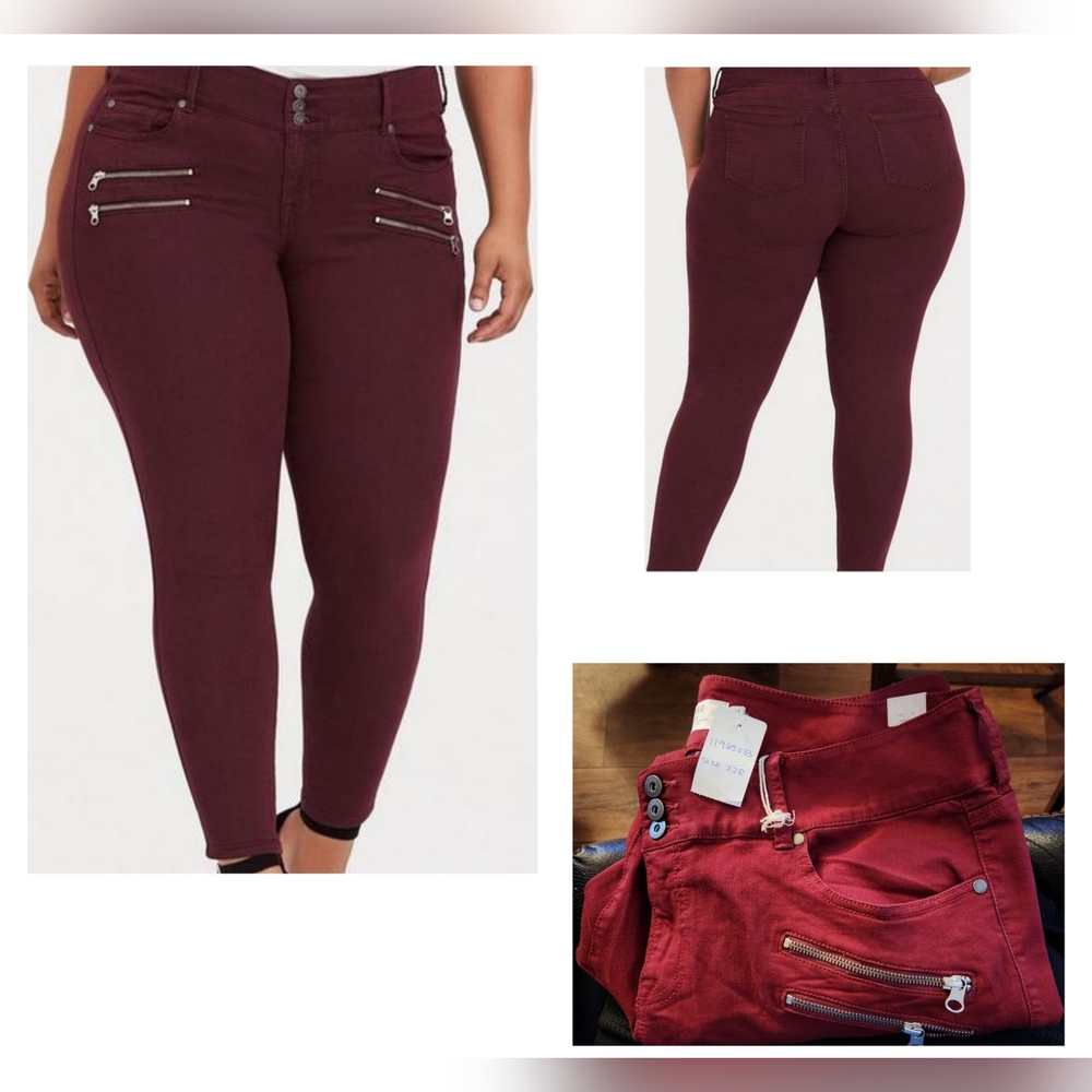 Jegging - Super Stretch Burgundy Red